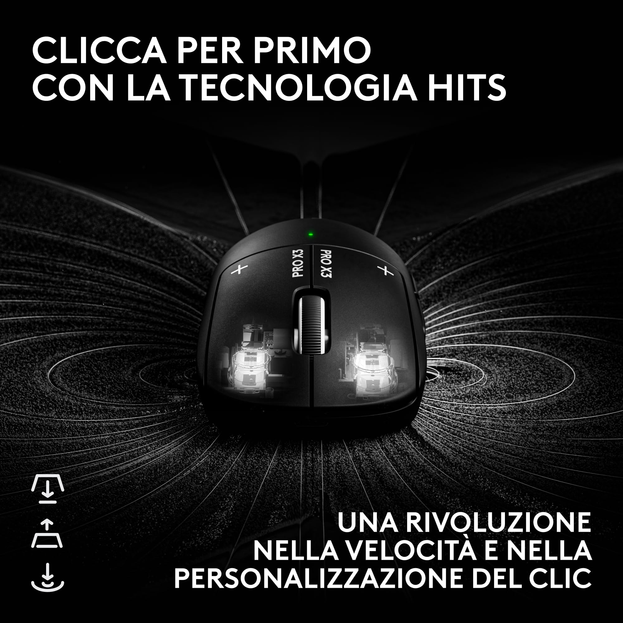 Logitech G PRO X3 SUPERSTRIKE, Mouse gaming wireless LIGHTSPEED