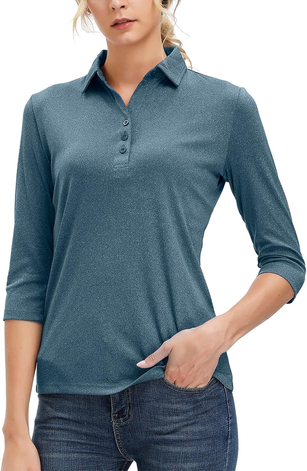 MOHEEN Women’s Polo Shirt UPF 50+ Quick Dry Moisture Wicking 3/4 Sleeve Golf Sun Shirts Athletic Casual Work S-2XL MOHEEN Women’s Polo Shirt UPF 50+ Quick Dry Moisture Wicking 3/4 Sleeve Golf Sun Shirts Athletic Casual Work S-2XL