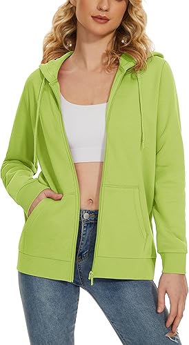 Miniatura 10 de TACVASEN Sudadera con capucha de forro polar para mujer casual ligera con cremallera completa con bolsillos ropa deportiva