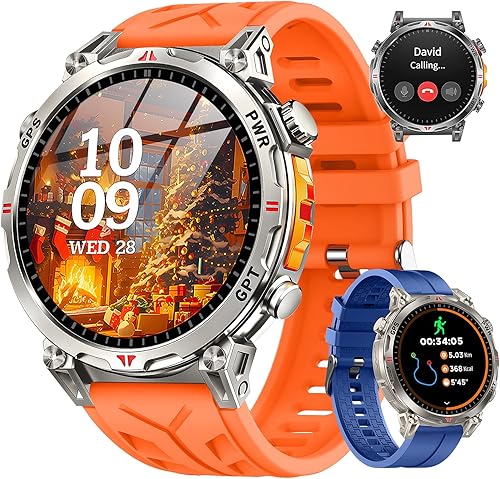 Miniatura 10 de Relojes inteligentes militares para hombres GPS, pantalla AMOLED de 1.56 pulgadas, llamada Bluetooth, reloj inteligente para teléfonos Android