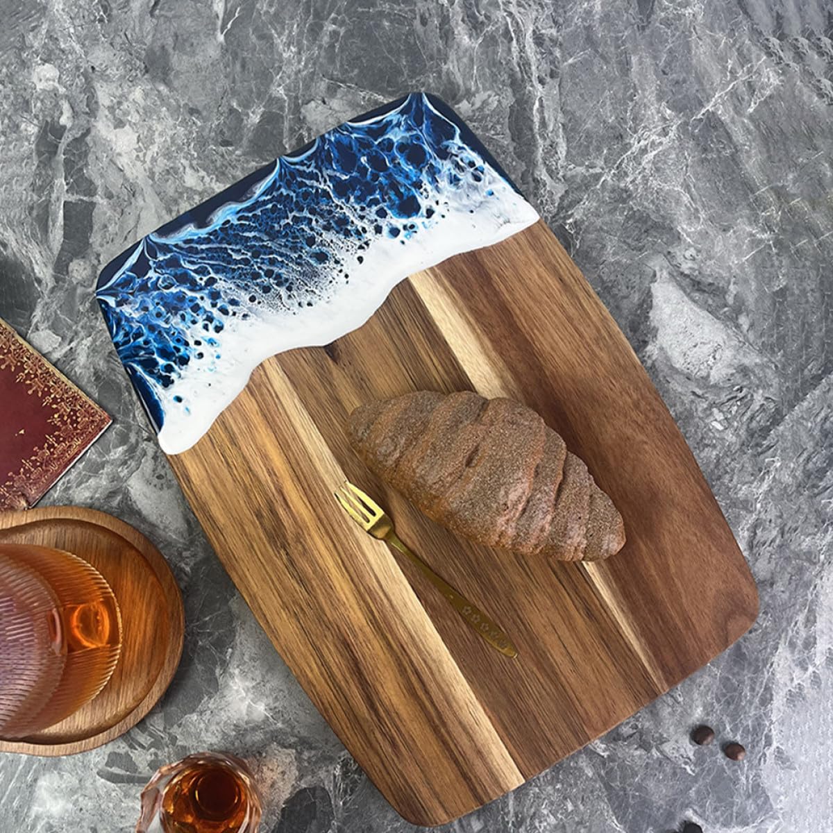 Toyvian Tagliere in Legno Resina Grande per Cucina Tagliere per Carne e Verdure Resistente per Piano di Lavoro Domestico e Uso Ristorazione