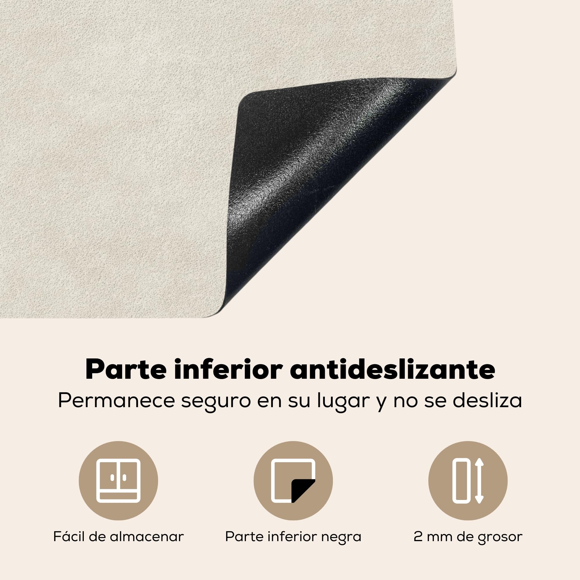 KitchenYeah© Protector Vitroceramica 60x52 cm Tapa para induccion Placa Encimera Cubre de Protectora Cocina Color arena - Moderno - Liso