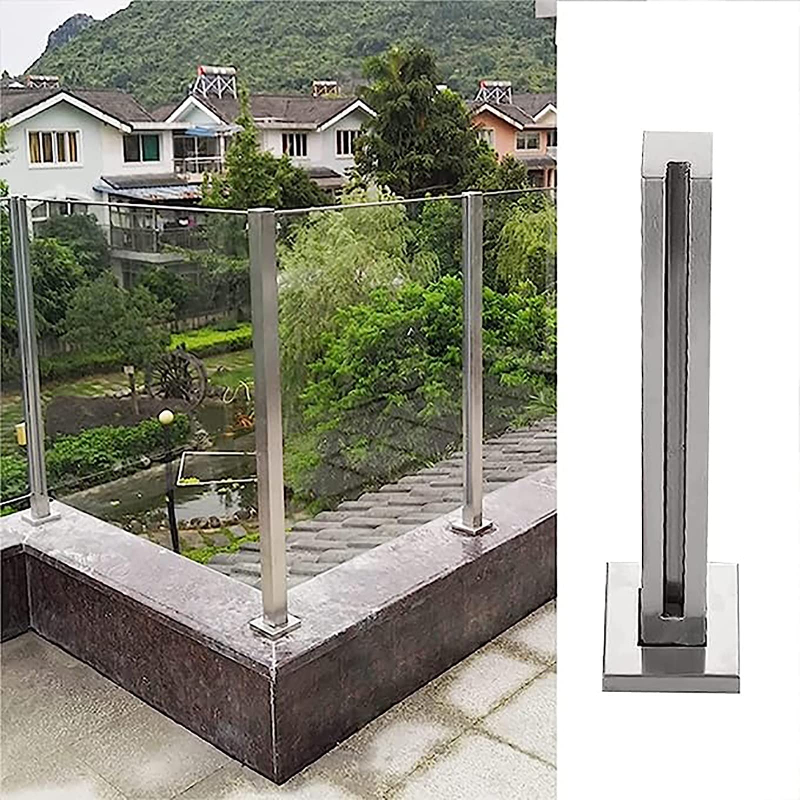 Poteau de garde-corps pour balcon et terrasse contemporaine