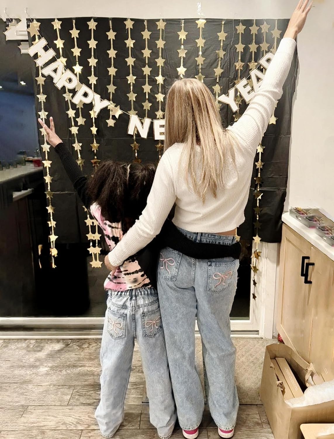 Girls Baggy Jeans Wide Straight Leg High Waist Cute Bow Embroidered Denim Pants Trendy Skater Streetwear 8-16Y - Image 7