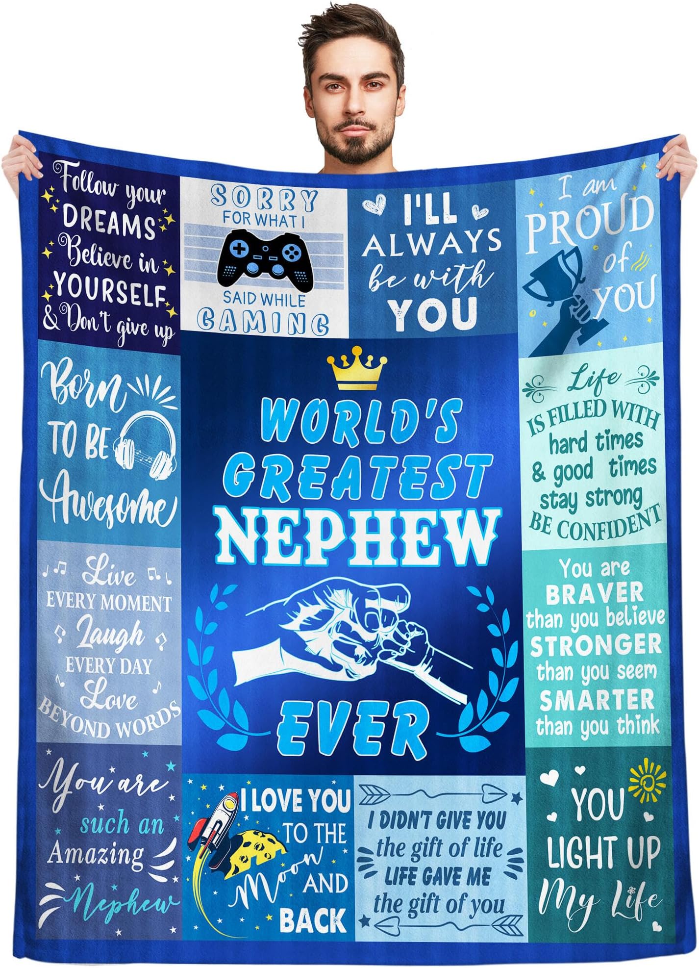 to My Nephew Blanket, Personalized Lion Blanket, Nephew