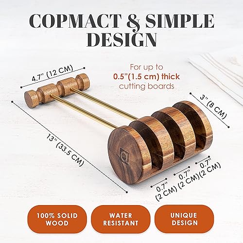 Miniatura 7 de Chorus - Tabla de cortar de acacia + soporte multitabla