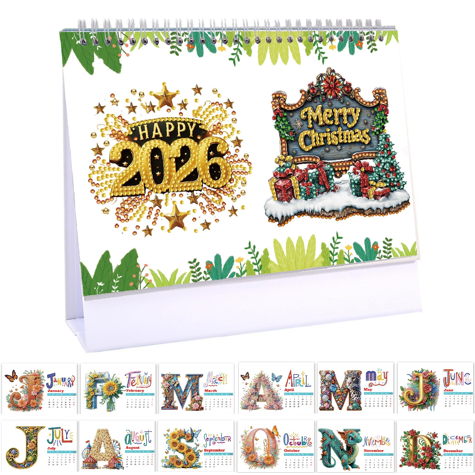 Calendrier De Bureau à Faire Soi-même, Peinture Diamant 2026 De Janvier 2026 à Décembre, 12 Calendriers Mensuels De Bureau, Calendrier De Table Pour La Planification De Bureau à Domicile - 2025-Q