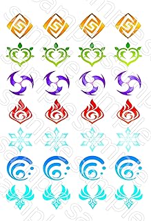 原神 タトゥーシール コスプレ 同人 イベント 仮装 文化祭 ハロウィン 用に！ (元素)