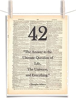 Hitchhiker's Guide To The Galaxy Life The Universe and Everything 8.5 x 11 Vintage Dictionary Page Unframed Art Print