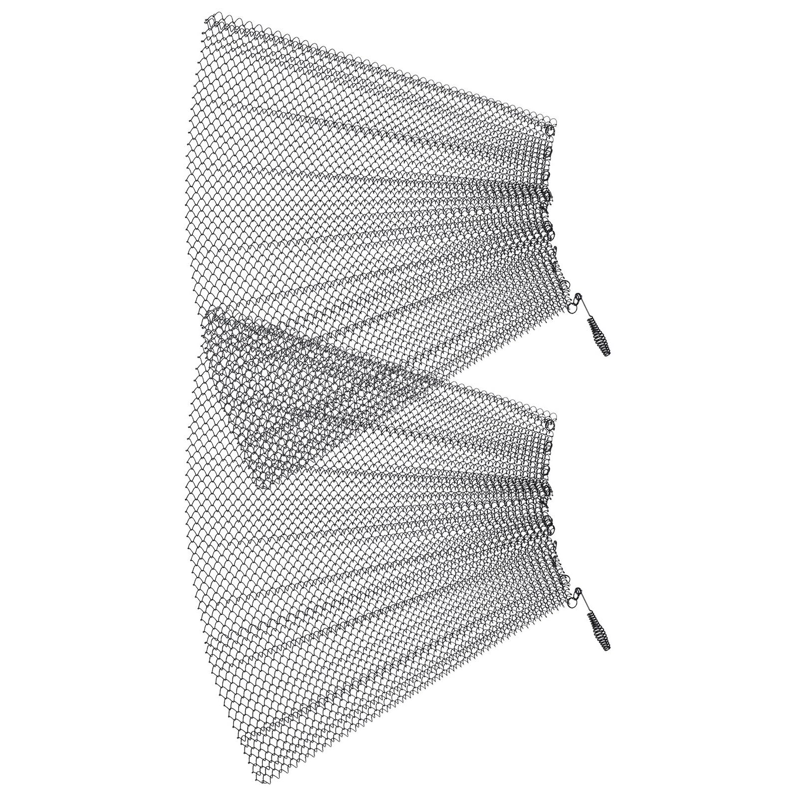 SHINEOFI Lot de 2 Rideaux Pare-Feu pour Cheminée en Maille Fine 61 X 51 CM Protection Anti-Étincelles Résistante à la Chaleur Accessoire de Sécurité pour Intérieur et Foyer