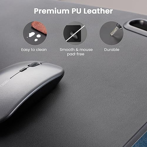 Miniatura 8 de HUANUO Escritorio de regazo para laptop, se adapta a laptops y tabletas de hasta 15.6 pulgadas, escritorio portátil con cojín, soporte para teléfono