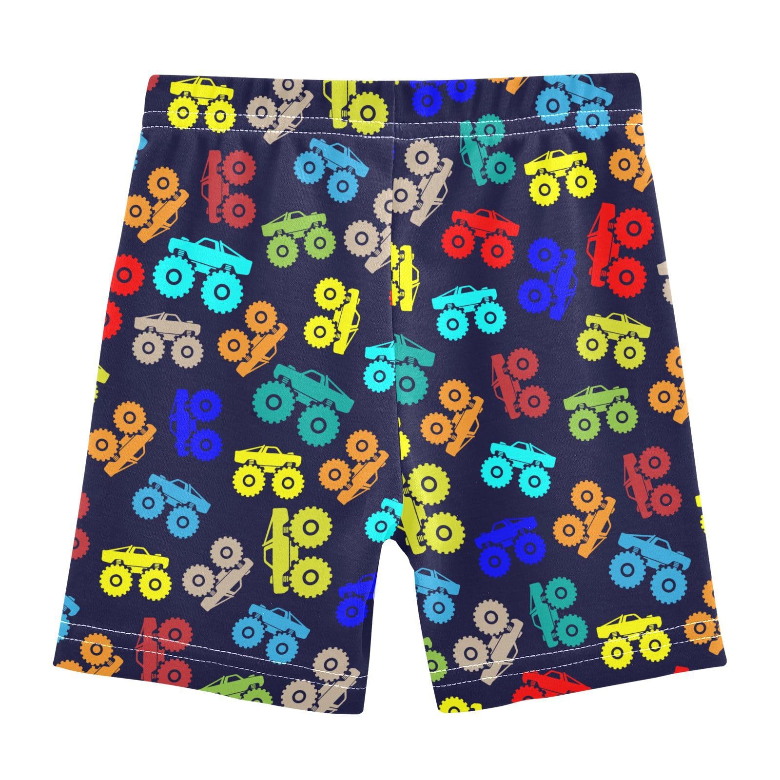 JHKKU Girls Colorful Monster Truck Shorts Cotton Cartwheel Bike Kids Biker Under Dress Dance Short Girl Clothes 5T