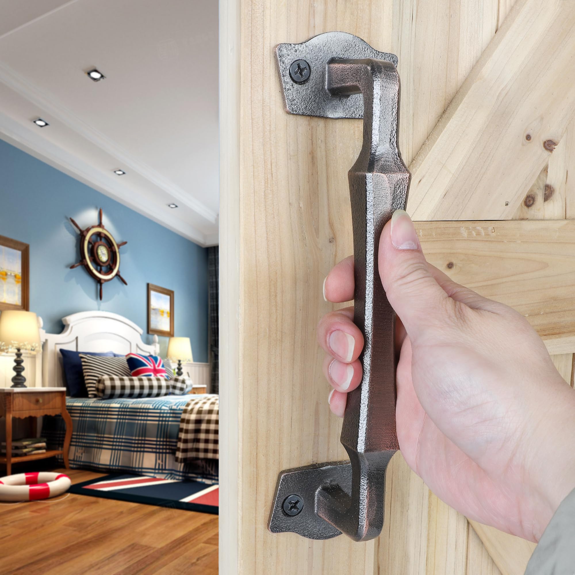 Eumtenr Poignées De Porte De Grange Rustiques De 25,4 Cm Pour