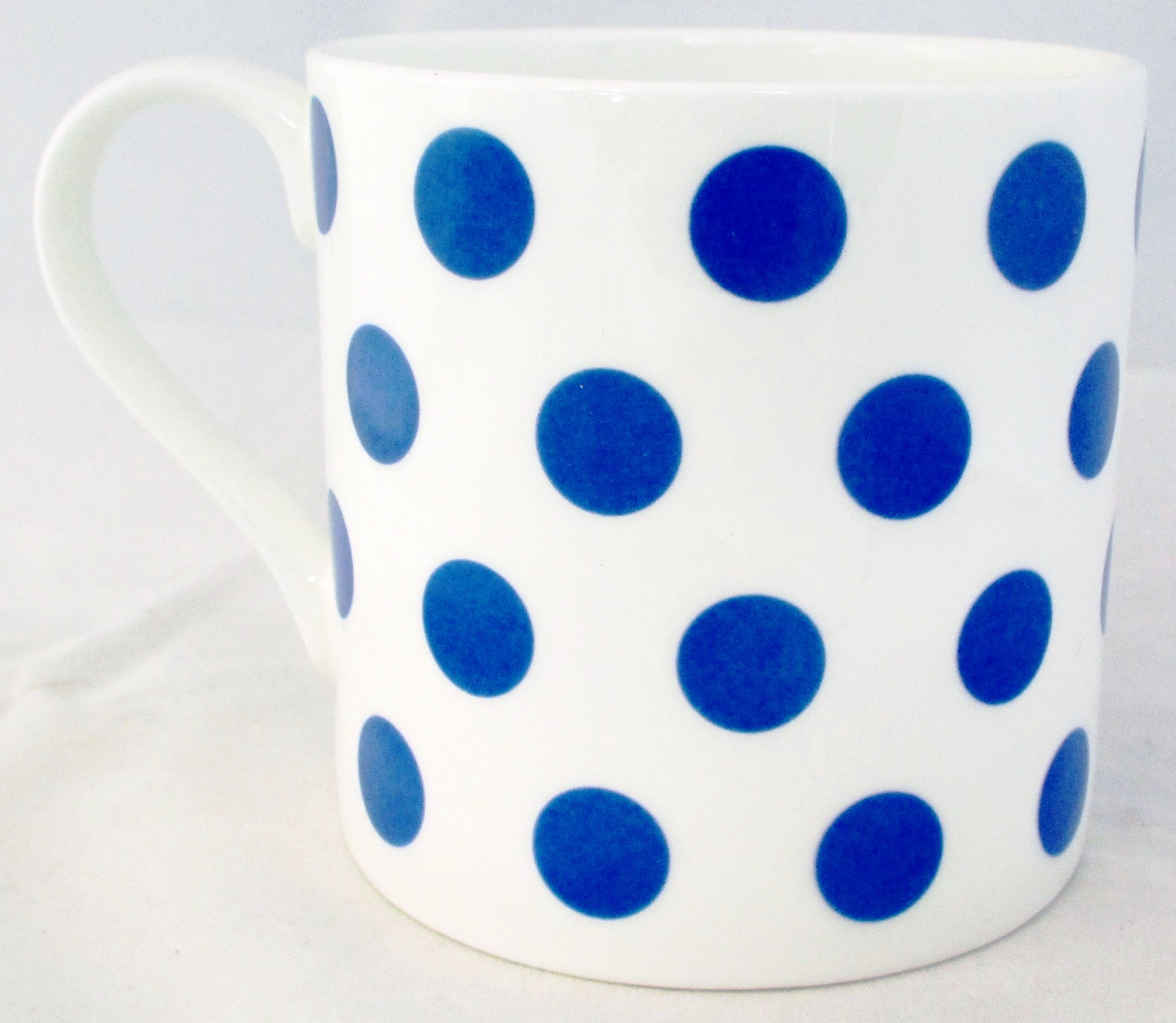 Niebieskie kropki kubki zestaw 6 porcelany kostnej niebieskie kropki duży kubek balmoralny ręcznie dekorowany w Wielkiej Brytanii