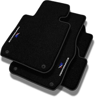 PERFORMANCE Personliga golvmattor i velour för bilen Jeep Cherokee III (KJ) 2001-2007 - Premium, Perforerad, blå vit röd -Exakt CNC-broderi, design av perforerade rör, golvmattor för bilar - Perfekt f