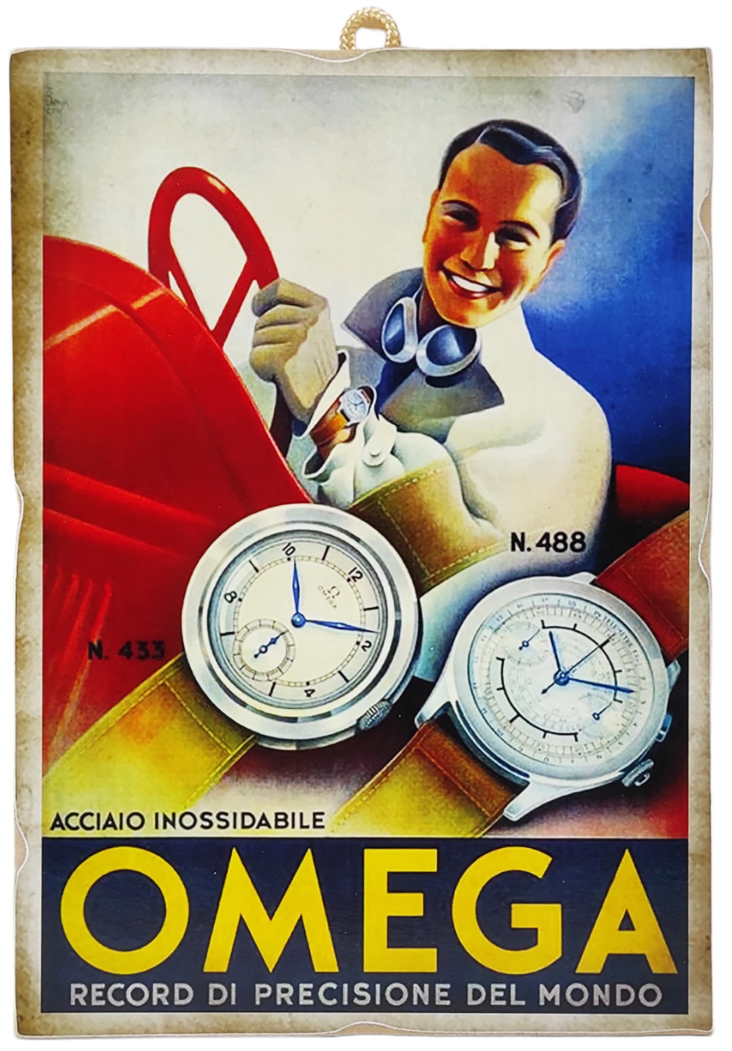 Présentoir Publicitaire Vintage Omega N°5 Pour Montre – Pièce Rare Suisse En Résine
