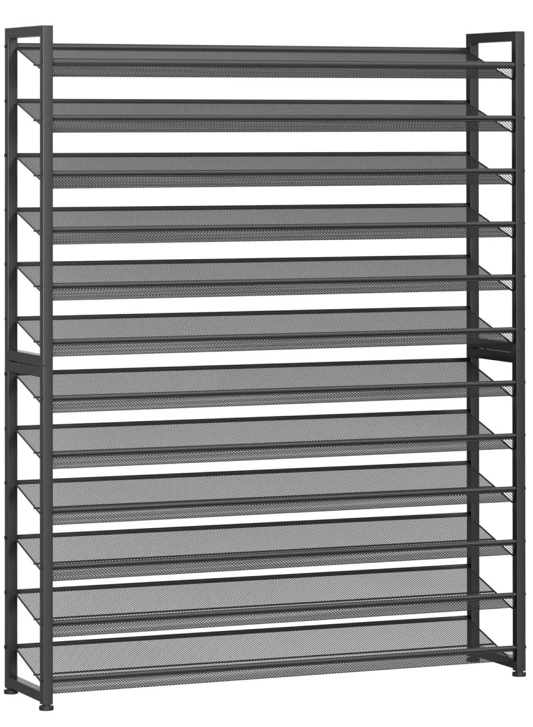 Grande étagère à chaussures à 12 niveaux, en métal robuste, empilable, étagère à chaussures verticale à 6 niveaux, pour placard, porte d'entrée, jusqu'à 75 paires, 113,8 x 29 x 216,2 cm (l x P