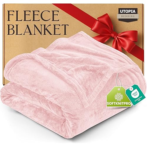 Utopia Bedding Fleece Blanket Full Size Pink 300GSM Luxury Fuzzy Soft Anti-Static Microfiber Bed Blanket (90x84 Inch)