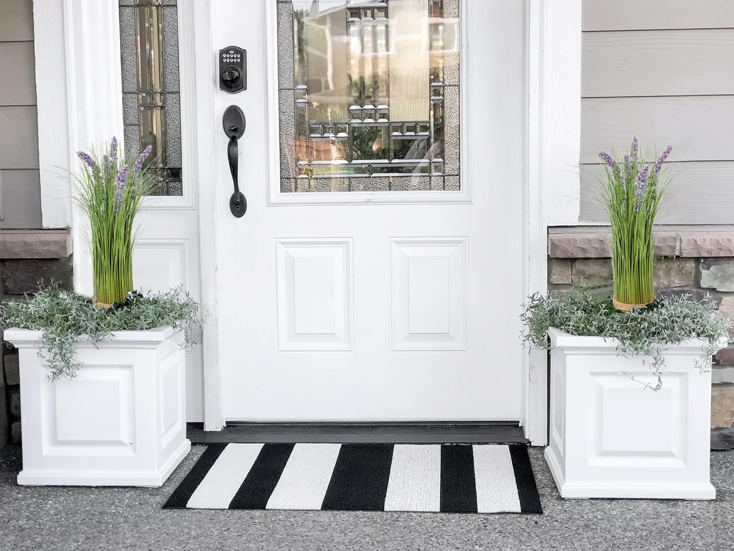 6 Plantas Artificiales De Césped Artificial De 17.3 Pulgadas, Plantas