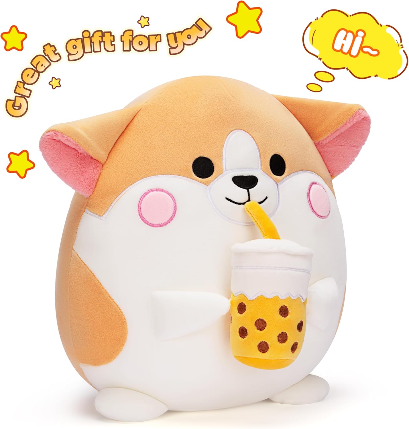 Original 13-inch Corgi Dog Pillow Plush Stuffed Animal Toy Big Size Soft Adorable Plushie,Gift for Kids Women Girls