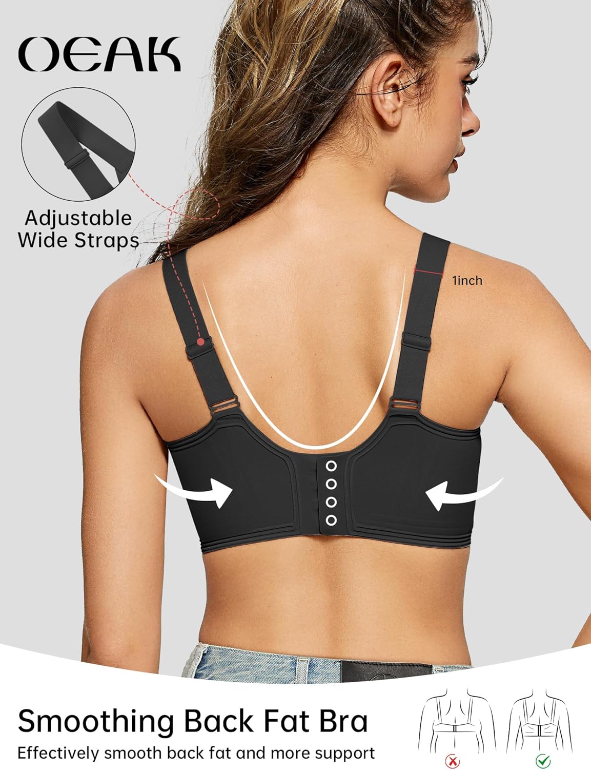 OEAK Womens Seamless Push Up Bras No Underwire Full Coverage Comfortable Bra V Neck Bralettes Wireless Everyday Bra - Image 3