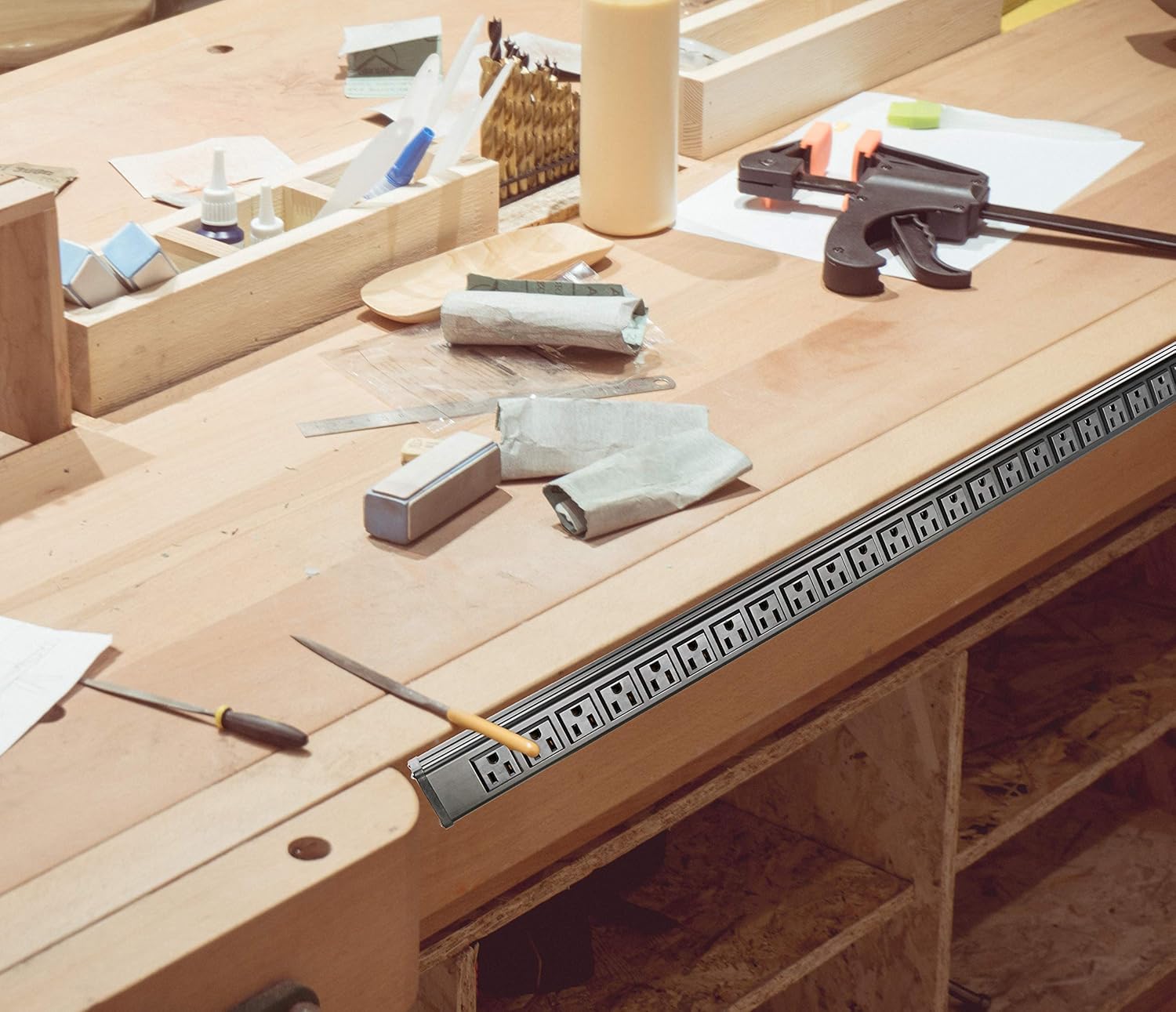 40% Off Discount Surge Protector Power Strip 24-Outlet, ETL Certified Long Heavy Duty Metal Power Strip with 15-Foot Long Extension Power Cord for Cabinet, Industrial, Commercial and Home (Black)