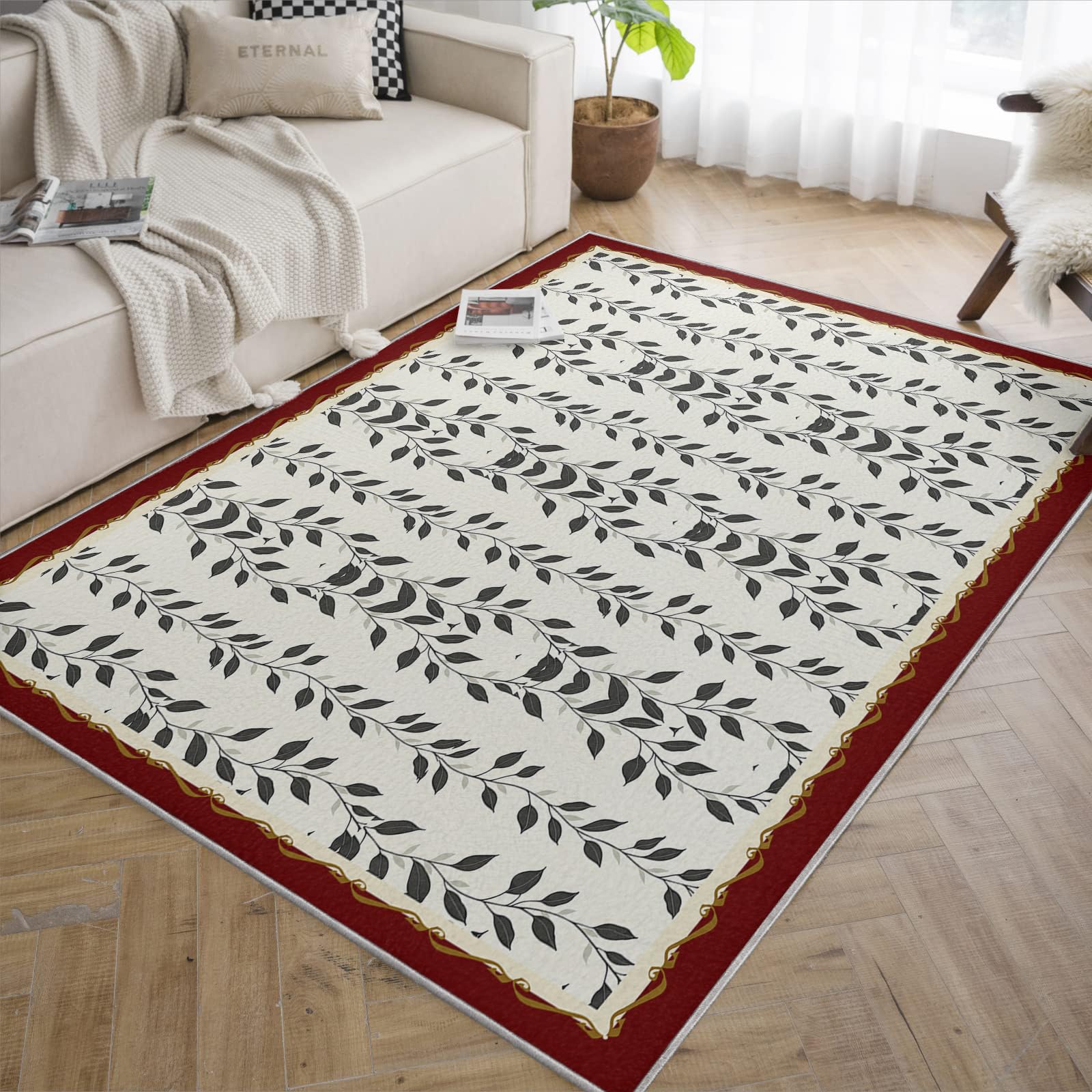 Tapis de plante 150x210cm bohème vignes suspendues lavable