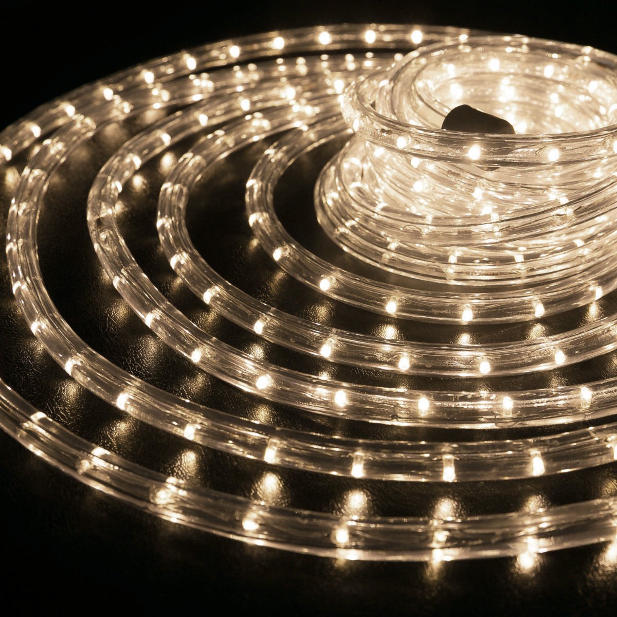 LE Manguera de luces 46m, Blanco cálido, resistente al agua, IP65, accesorios incluidos, recortable