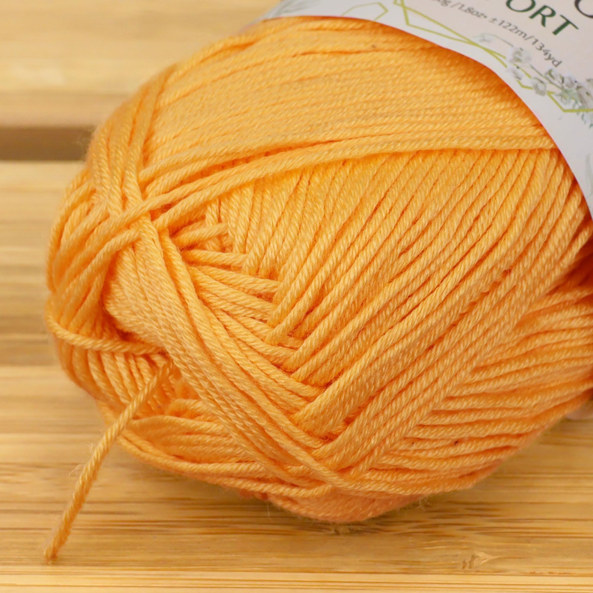 JubileeYarn Bamboo Cotton Sport Yarn - 50g/Skein - Summer Sun - 4 Skeins, 412 Summer Sun - Image 3