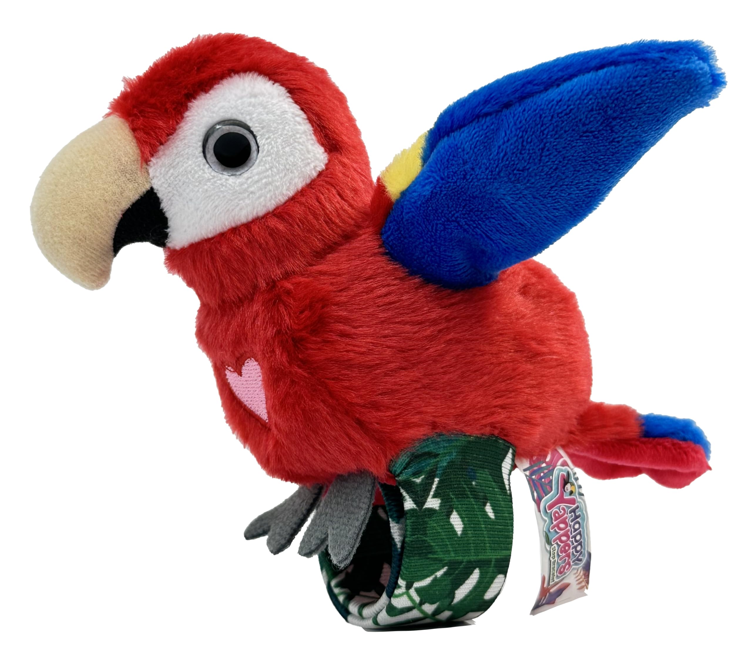 Happy Yappers Red Parrot Interactive Plush Bird - Talking Toy with Wing Flapping, Repeating Toy that Mimics Words & Sings - USB Rechargeable for Kids Play & Sensory Fun