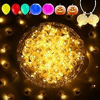 Vista 14 de Aogist - 100 mini luces de globo amarillas con gancho, tiempo de espera prolongado, mini luz impermeable para fiesta de cumpleaños, boda, Navidad