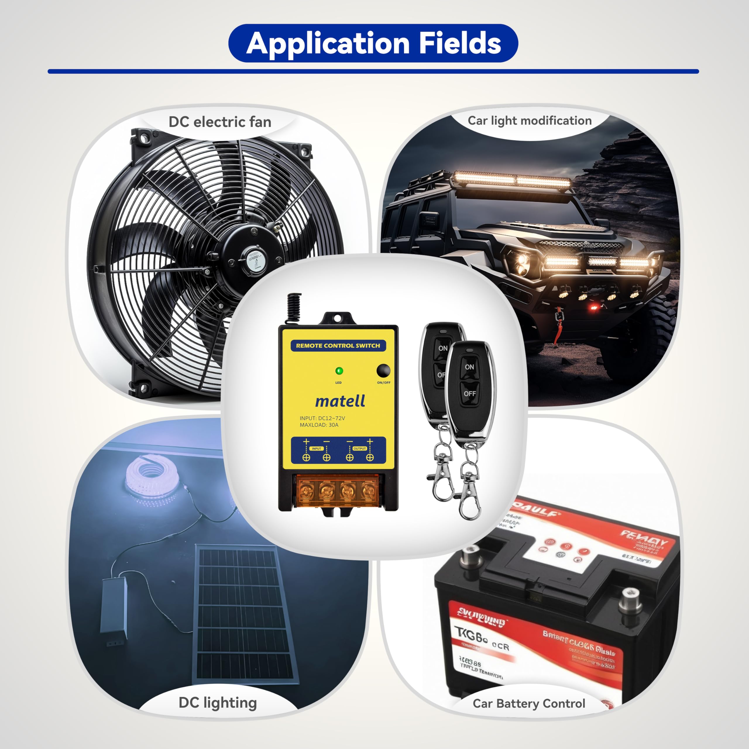 Snapklik.com : Matell Wireless Remote Control Switch DC 12V/24V/48V/72V ...