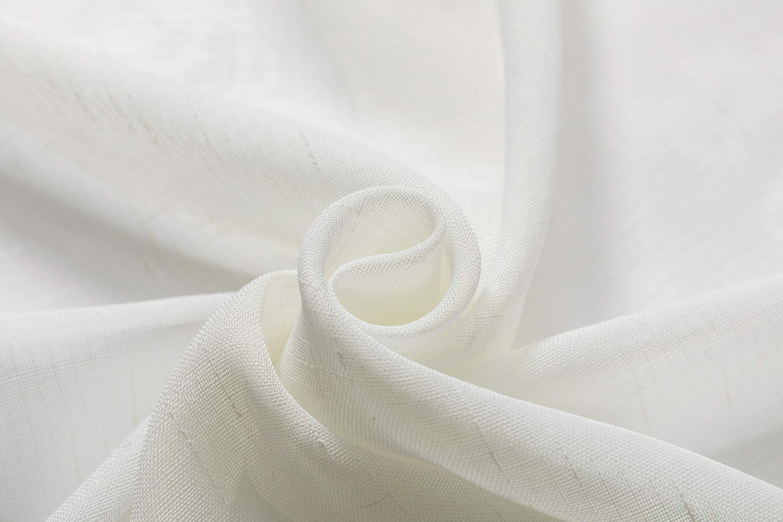 Tende Voile Effetto Lino Girasole Home - 2 Pannelli 140x290 Cm, Grigio, Con Occhielli, Per Interni - Foto 4
