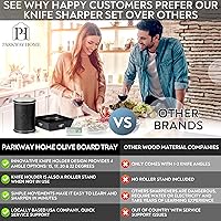 Vista 23 de Rolling Knife Sharpener with Leather Strop and 15, 17, 20 & 22 Degree Angles - Knife Sharpener Kit - Roller Knife Sharpening System with Stand, Brown