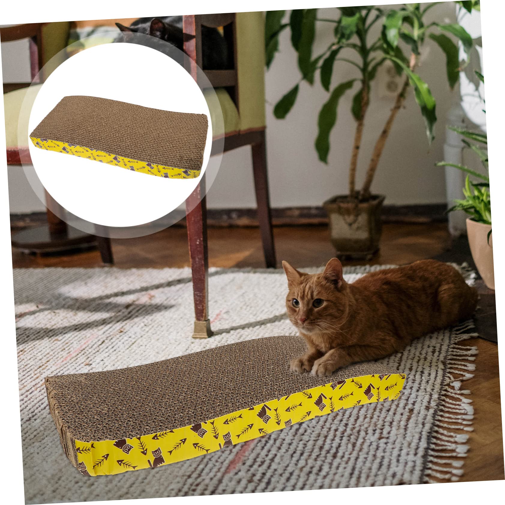 ABOOFAN Tappeto Tiragraffi in Cartone Ondulato per Gatti 2pezzi Giocattolo Casa per Cuccioli e Gatti Adulti