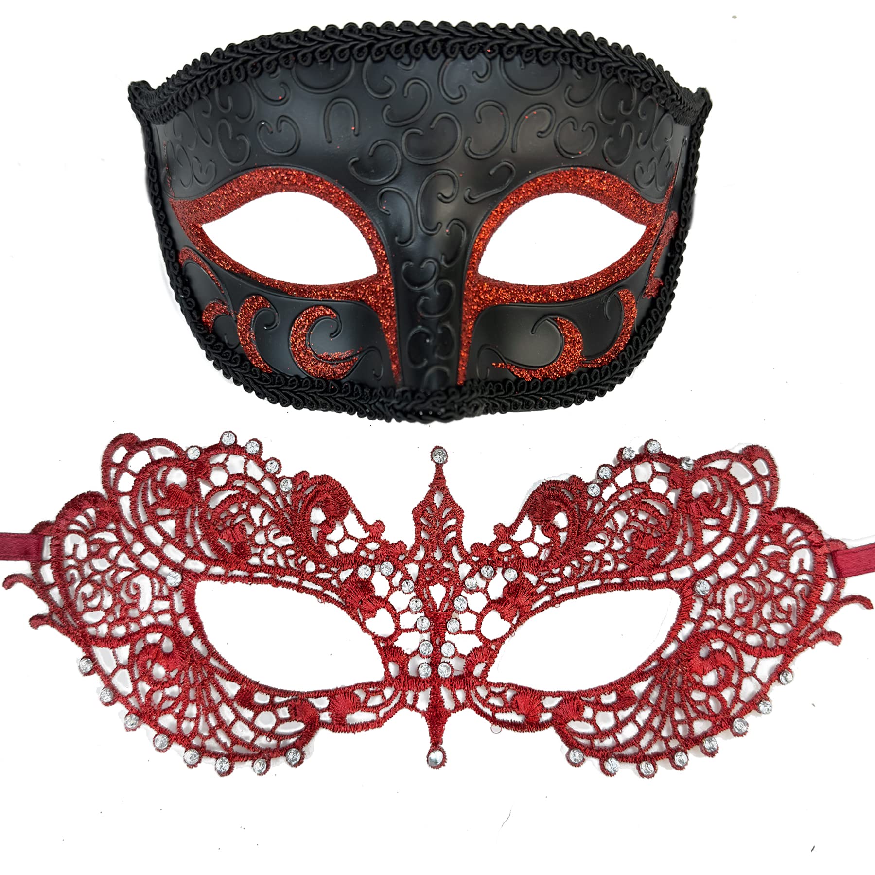 Couples Masquerade Masks for Women Men Venetian Masquerade Mask Set Burlesque Mask Halloween Costume Cosplay Mardi Gras