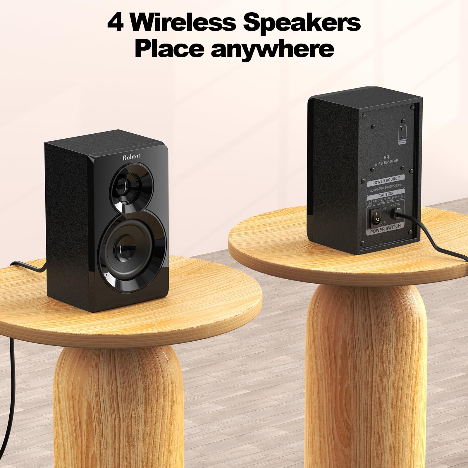 Bobtot Sistema senza fili del teatro domestico del sistema audio surround, subwoofer a 8 pollici | Altoparlanti surround 1000W 5.1/2.1 canali bassi profondi con ingresso karaoke Bluetooth ottico ARC