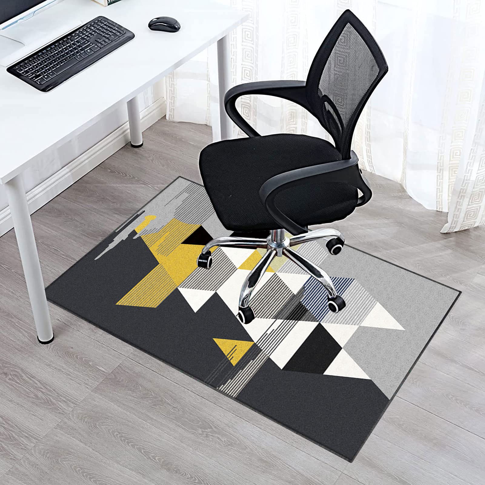 Tappetino per sedia da ufficio, 80 x 120 cm, tappetino per sedia da gioco, resistente, antiscivolo, protezione per pavimenti in legno duro, tappetino da scrivania, protezione per ruote, superficie