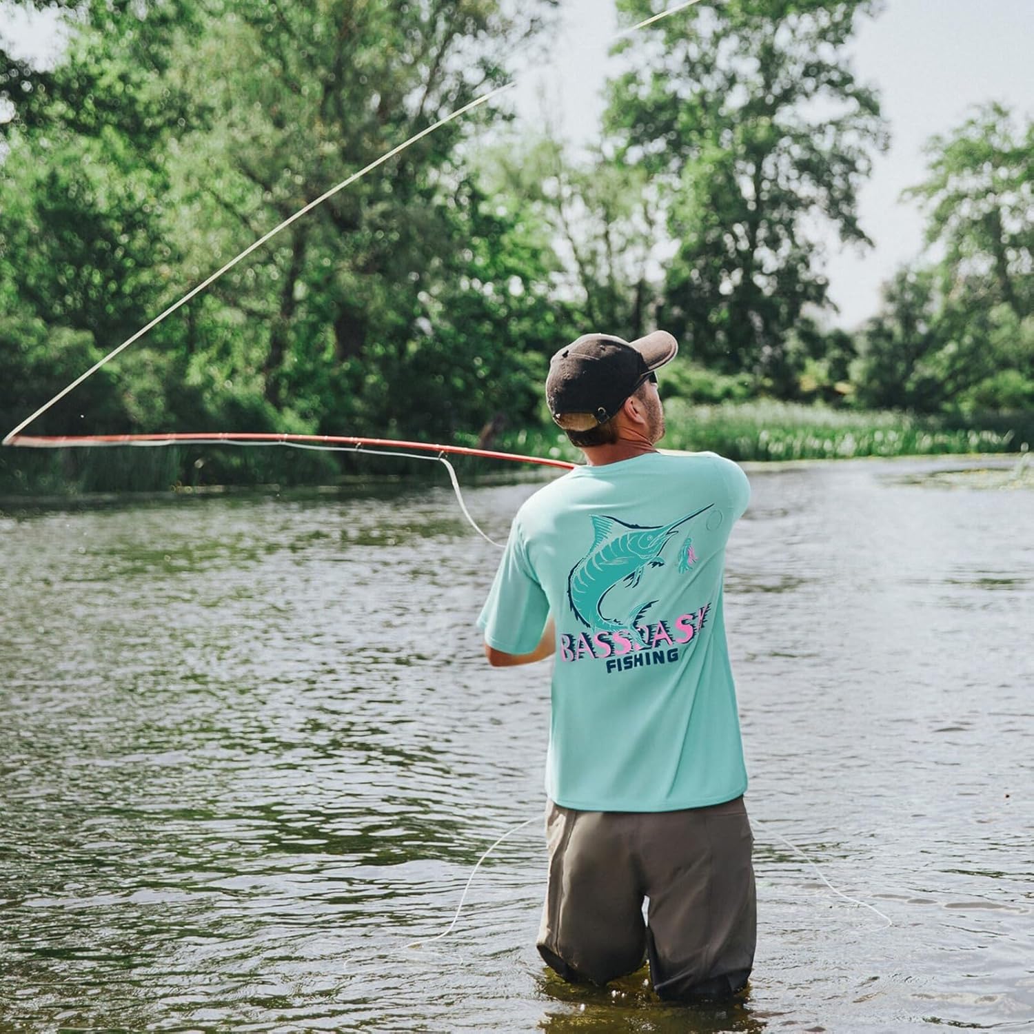 BASSDASH Men’s UPF 50+ Fishing Graphic T-Shirts Pocket Short Sleeve Shirt Quick Dry UV Sun Protection Casual Outdoor FS46M - Image 2