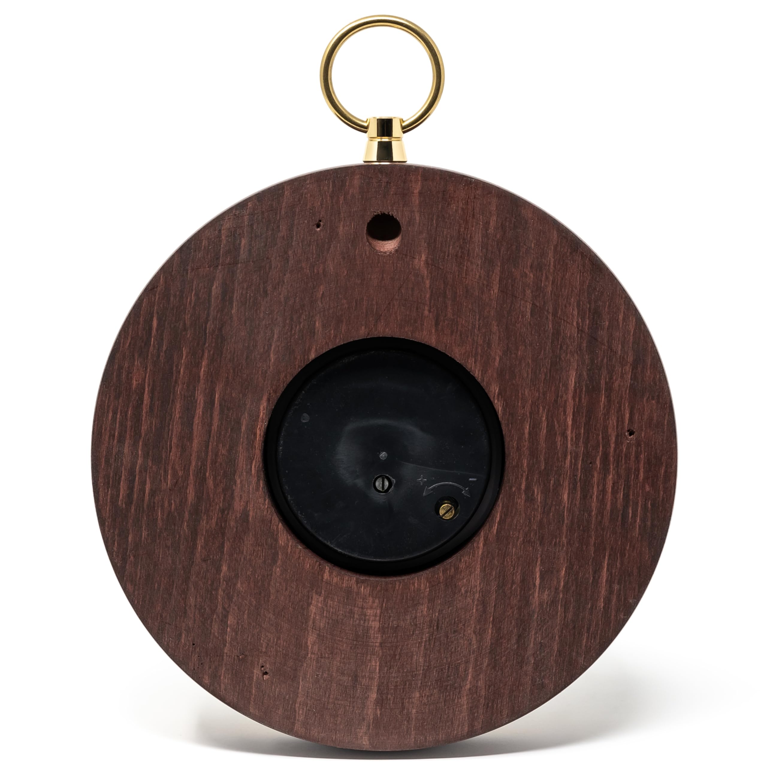 Fischer 1366R-22 Barómetro - Medidor de presión de 140 mm con carcasa de madera auténtica teñida color caoba - Latón - Fabricado en Alemania