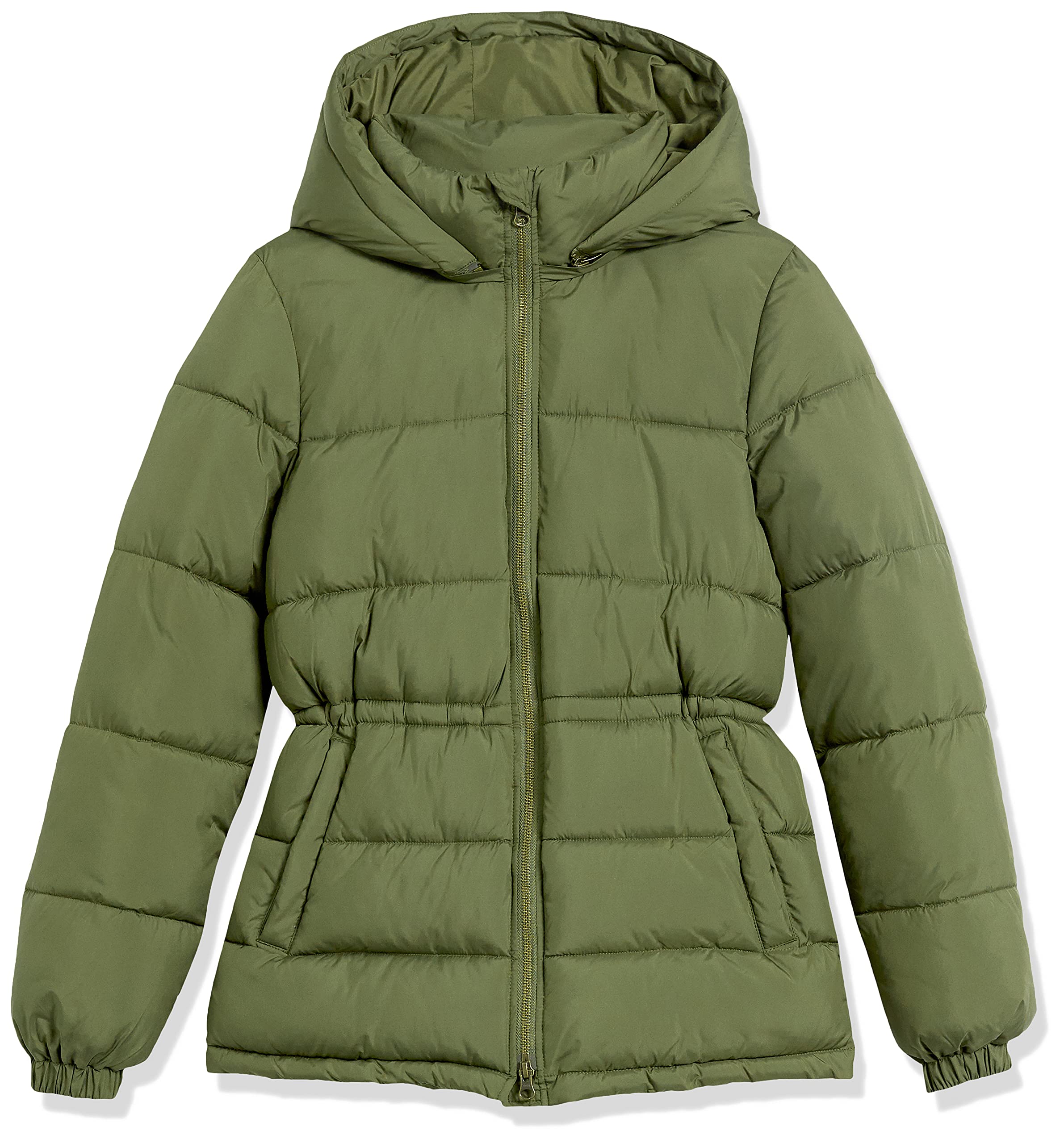Amazon Essentials Donna Piumino con Cappuccio Invernale Pesante Trapuntato Regolabile in Vita