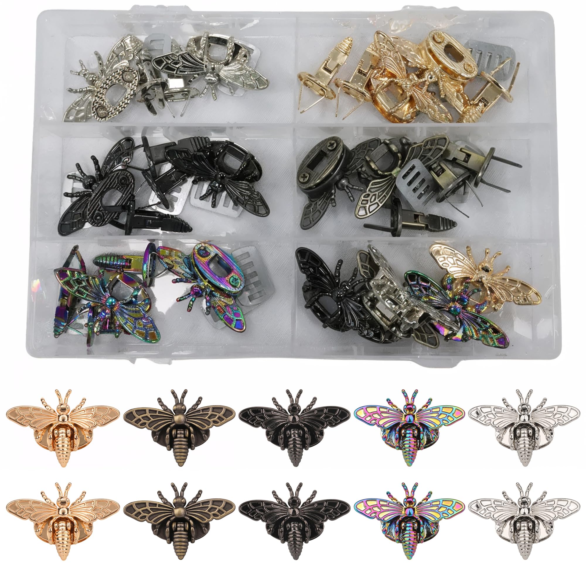 Trimming Shop Metalowy zestaw zapięć z blokadą skręcaną, vintage zamki do torebki, zestaw do zamykania torebki ze stopu, sprzęt obrotowy do zamków obrotowych, akcesoria do skórzanych toreb DIY