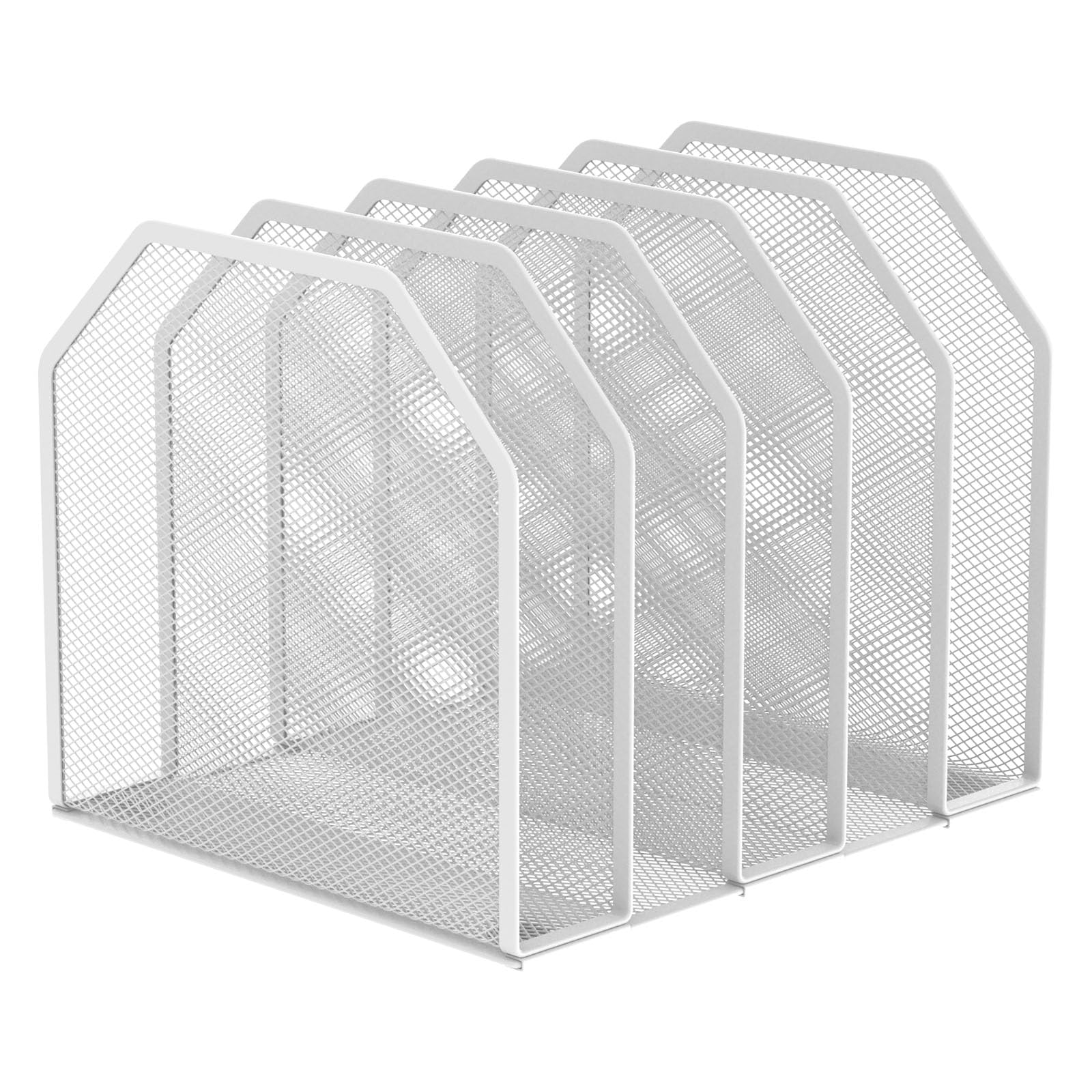 ATopoler Mesh Metal File Holder,Desk A4 Documents and Books Organizer,5 Compartments Sturdy Desktop Book Sorter Storage Rack for Home,School,Office Classroom(5-Compartments)