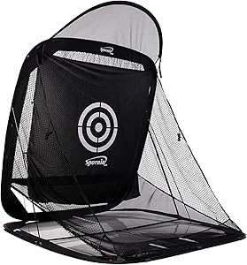 Spornia Spg-7 Golf Practice Net - Automatic Ball Return System w/Target Sheet, Two Side Barrier