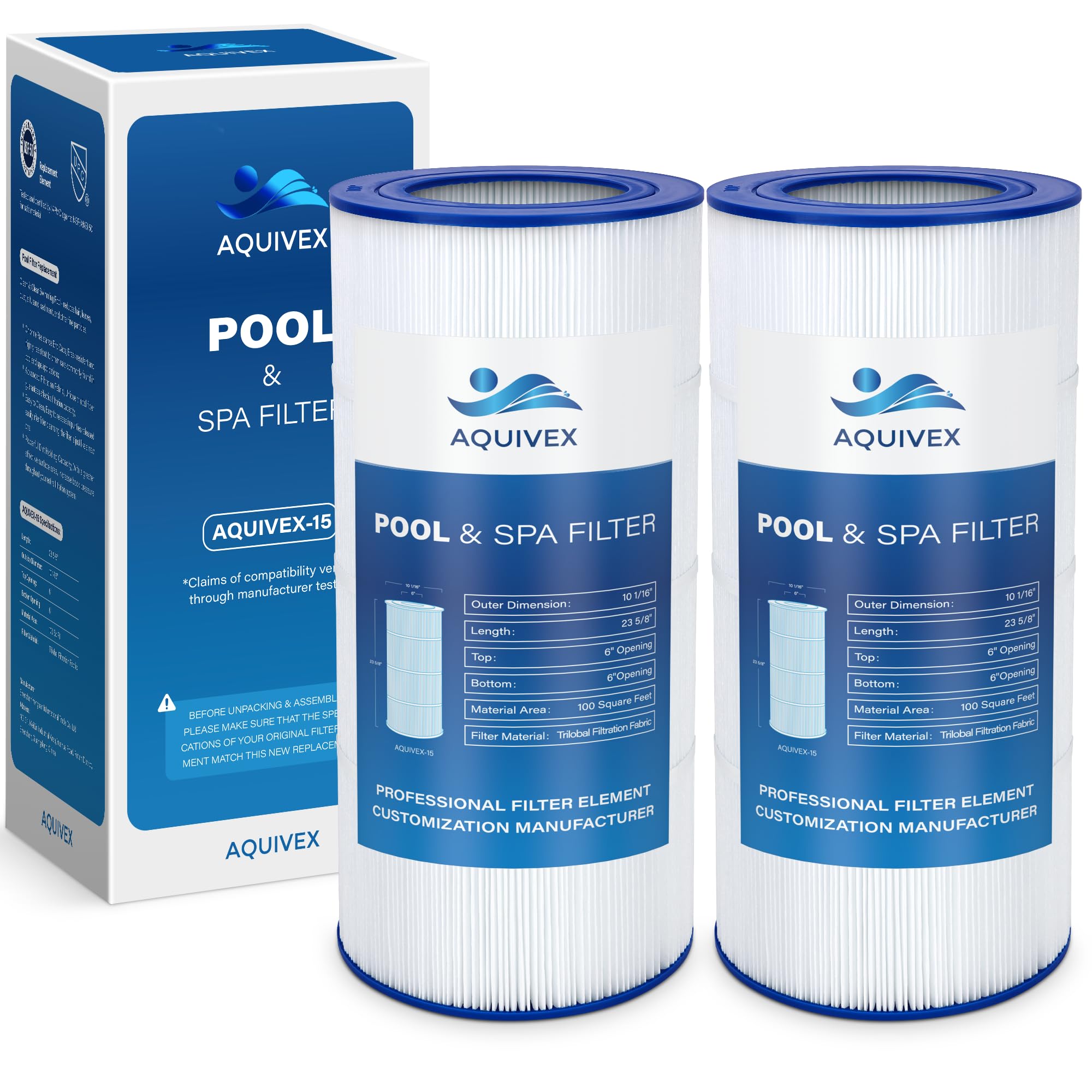 Amazon.com : AQUIVEX CCRP100 Pool Filter Cartridge, Compatible