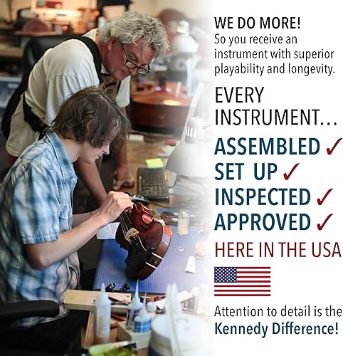 Vista 8 de Conjunto de borde de túnel de violín eléctrico 4/4 de tamaño completo (rojo) - Con estuche de transporte y accesorios - Mini amplificador - conector