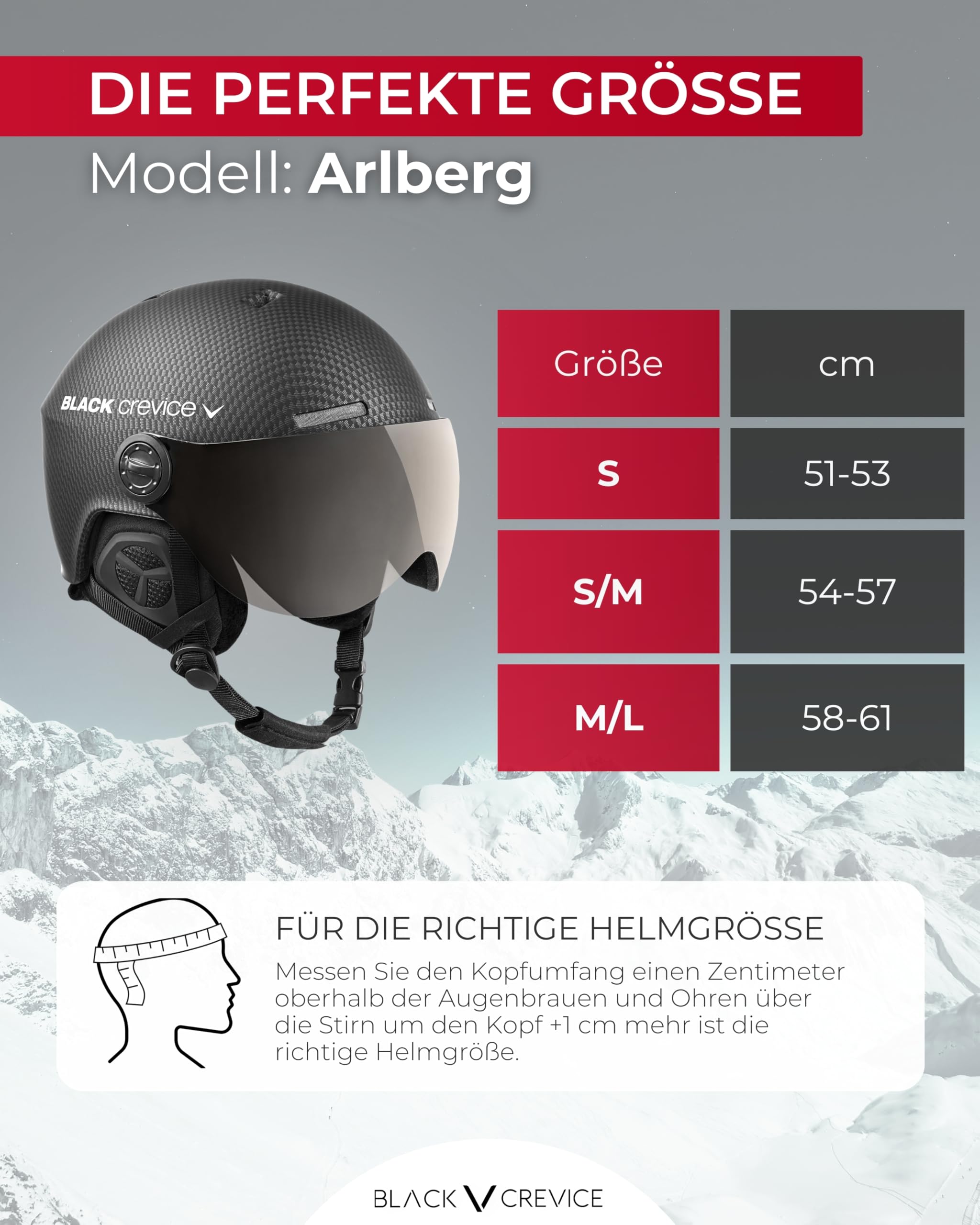 Black Crevice Skihelm Arlberg mit 2 Visier