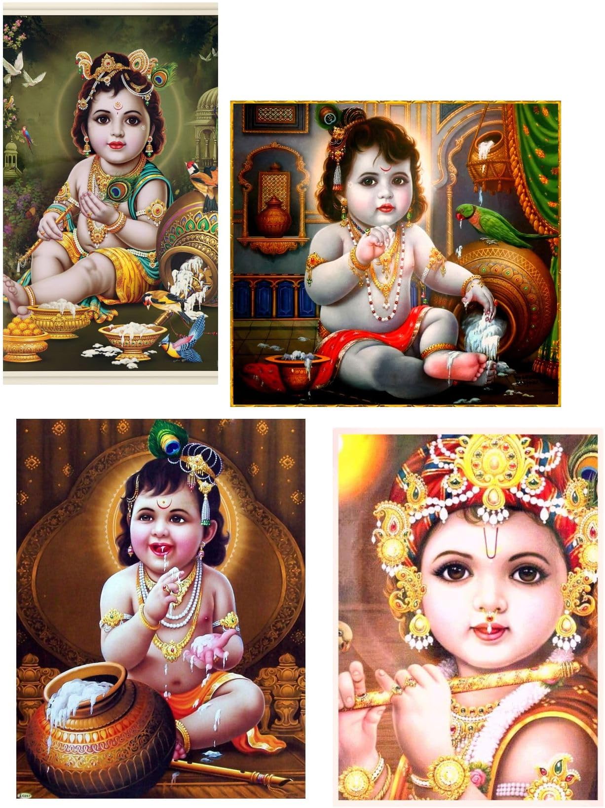 Bal Krishna Posters Decor Kids Room Decor, Hall Decor, Kitchen Decor, Living Room Decor,Bedroom Decor Vinyl Wall Sticker,Multicolor (Standard Size -93X30Cm)