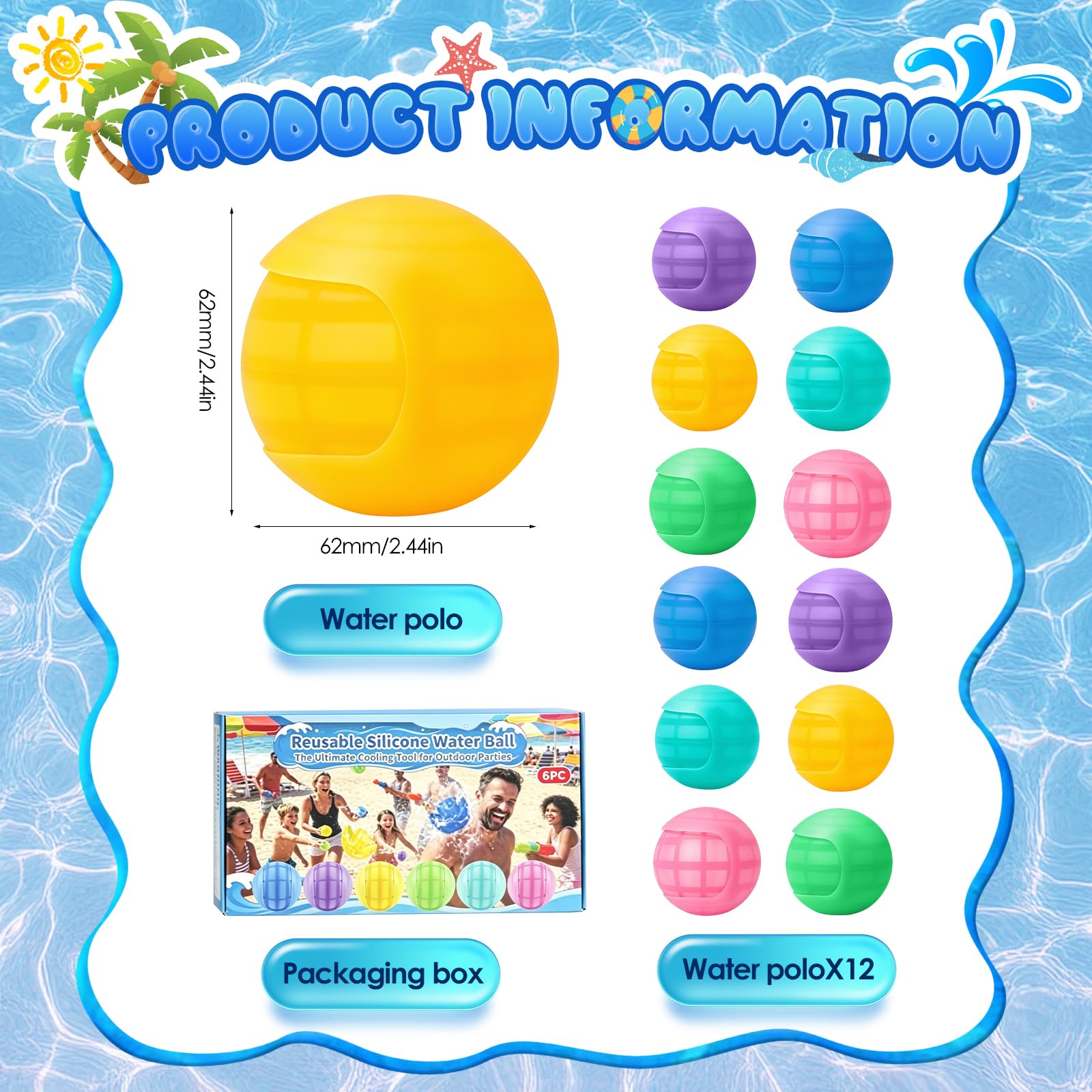 Sternstunde 12 Pièces Bombe à Eau Réutilisable, Ballons d'Eau Auto-Remplissage Rapide en Silicone, Sûrs et Écologiques pour Enfants et Adultes, Jeux d'Eau Extérieur Été Piscine Plage Jardin (12)