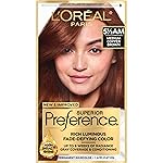 L\'Oreal Paris Superior Preference Luminous Fade-Defying Permanent Hair Color, Hair Dye For Up to 9 Weeks of Radiance, Medium Amber Copper Brown 5.5AM, 1 Hair Dye Kit